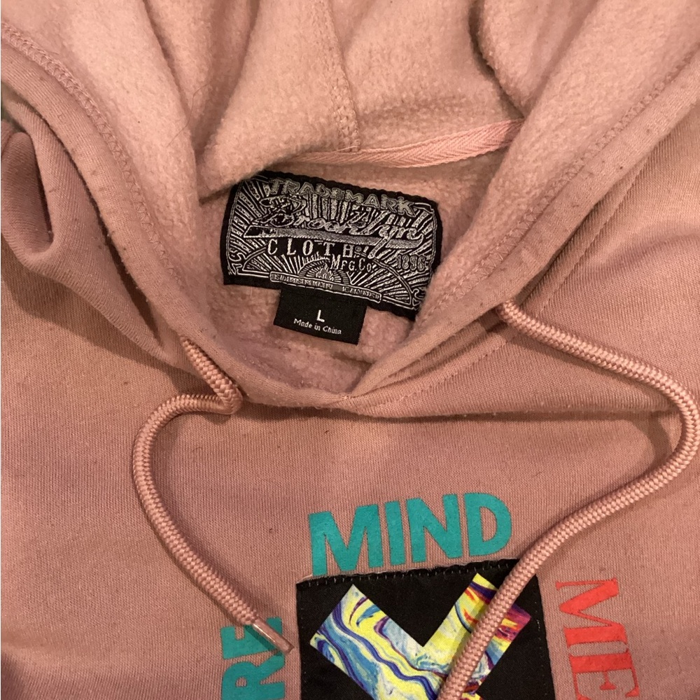 Brooklyn Cloth Pink Hoodie with Multicolor Design
